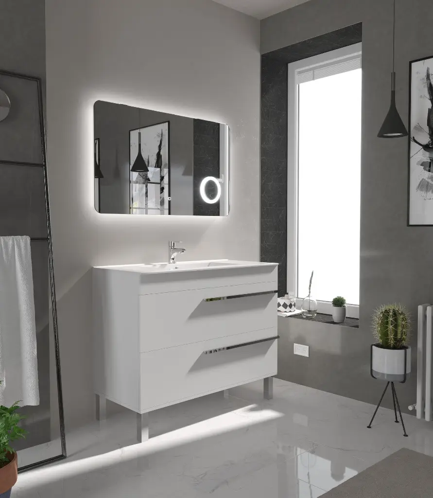 Nimes 100 blanco espejo ELOH tirador y patas cromo.webp